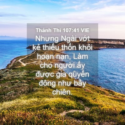 Picture 04 - Thánh Thi 107:41 VIE - Nhưng Ngài vớt kẻ thiếu thốn khỏi - Bible Verse Picture