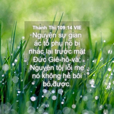 Picture 04 - Thánh Thi 109:14 VIE - Nguyện sự gian ác tổ phụ nó bị nhắc - Bible Verse Picture