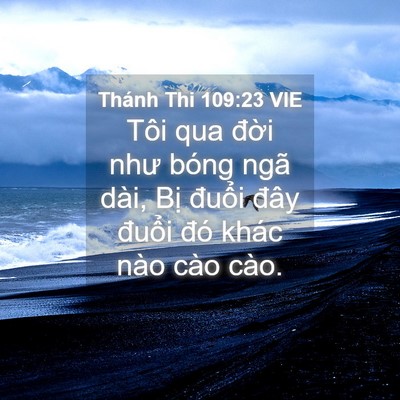 Picture 04 - Thánh Thi 109:23 VIE - Tôi qua đời như bóng ngã dài, Bị - Bible Verse Picture