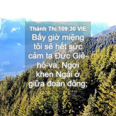 Picture 04 - Thánh Thi 109:30 VIE - Bấy giờ miệng tôi sẽ hết sức cảm - Bible Verse Picture