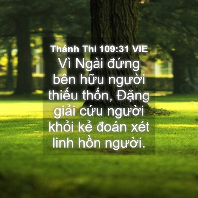 Picture 04 - Thánh Thi 109:31 VIE - Vì Ngài đứng bên hữu người thiếu - Bible Verse Picture