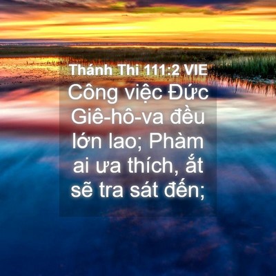Picture 04 - Thánh Thi 111:2 VIE - Công việc Đức Giê-hô-va đều lớn lao; - Bible Verse Picture