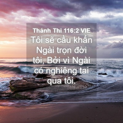 Picture 04 - Thánh Thi 116:2 VIE - Tôi sẽ cầu khẩn Ngài trọn đời tôi, - Bible Verse Picture