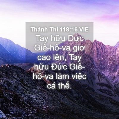 Picture 04 - Thánh Thi 118:16 VIE - Tay hữu Đức Giê-hô-va giơ cao lên, Tay - Bible Verse Picture