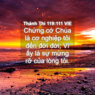 Picture 04 - Thánh Thi 119:111 VIE - Chứng cớ Chúa là cơ nghiệp tôi đến - Bible Verse Picture