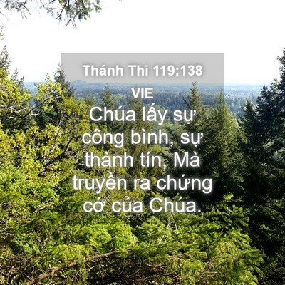 Picture 04 - Thánh Thi 119:138 VIE - Chúa lấy sự công bình, sự thành tín, - Bible Verse Picture