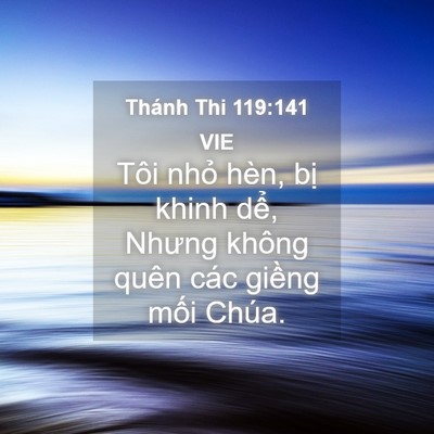 Picture 04 - Thánh Thi 119:141 VIE - Tôi nhỏ hèn, bị khinh dể, Nhưng không - Bible Verse Picture