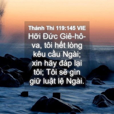 Picture 04 - Thánh Thi 119:145 VIE - Hỡi Đức Giê-hô-va, tôi hết lòng kêu - Bible Verse Picture