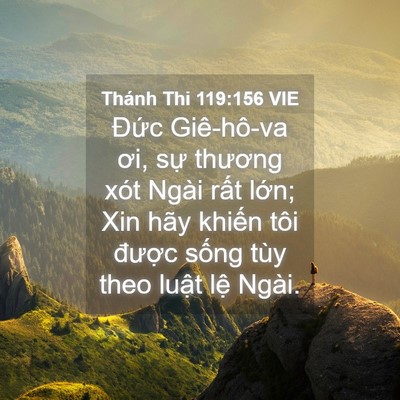 Picture 04 - Thánh Thi 119:156 VIE - Đức Giê-hô-va ơi, sự thương xót Ngài - Bible Verse Picture
