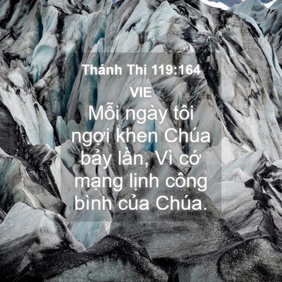 Picture 04 - Thánh Thi 119:164 VIE - Mỗi ngày tôi ngợi khen Chúa bảy lần, - Bible Verse Picture