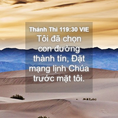 Picture 04 - Thánh Thi 119:30 VIE - Tôi đã chọn con đường thành tín, - Bible Verse Picture