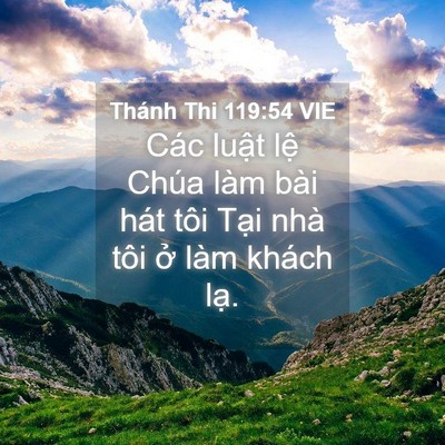 Picture 04 - Thánh Thi 119:54 VIE - Các luật lệ Chúa làm bài hát tôi Tại - Bible Verse Picture