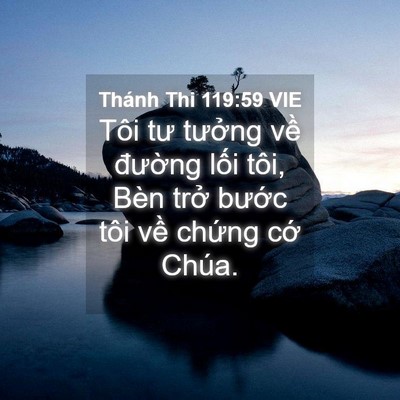 Picture 04 - Thánh Thi 119:59 VIE - Tôi tư tưởng về đường lối tôi, Bèn - Bible Verse Picture