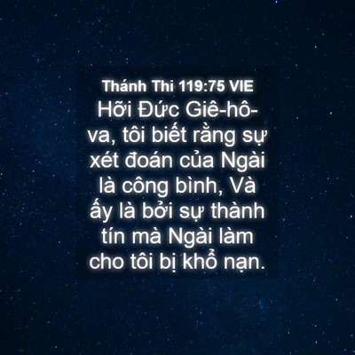 Picture 04 - Thánh Thi 119:75 VIE - Hỡi Đức Giê-hô-va, tôi biết rằng sự - Bible Verse Picture