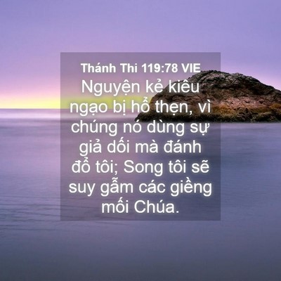 Picture 04 - Thánh Thi 119:78 VIE - Nguyện kẻ kiêu ngạo bị hổ thẹn, vì - Bible Verse Picture