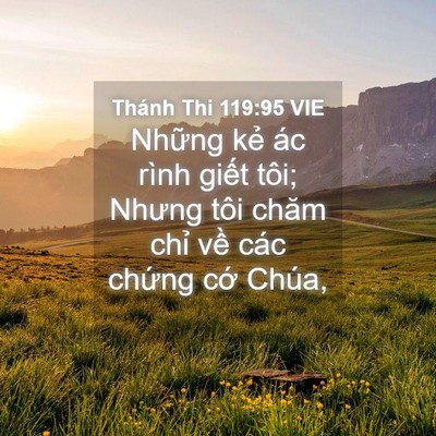 Picture 04 - Thánh Thi 119:95 VIE - Những kẻ ác rình giết tôi; Nhưng tôi - Bible Verse Picture