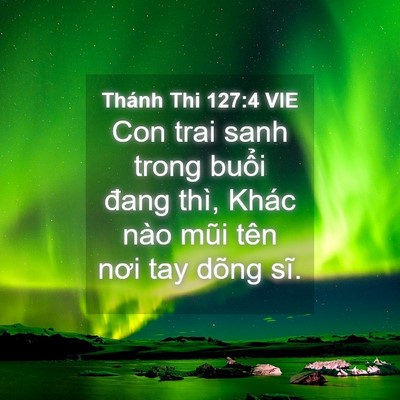 Picture 04 - Thánh Thi 127:4 VIE - Con trai sanh trong buổi đang thì, Khác nào - Bible Verse Picture