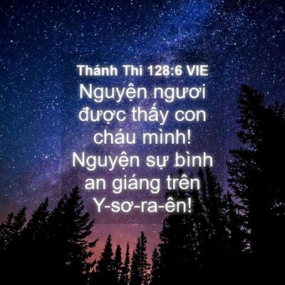 Picture 04 - Thánh Thi 128:6 VIE - Nguyện ngươi được thấy con cháu mình! - Bible Verse Picture