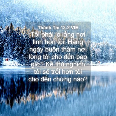 Picture 04 - Thánh Thi 13:2 VIE - Tôi phải lo lắng nơi linh hồn tôi, - Bible Verse Picture