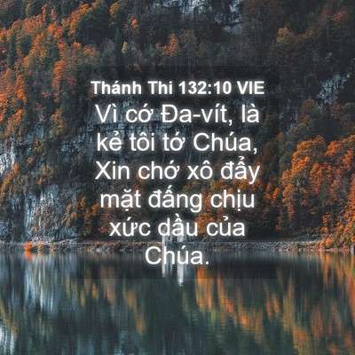 Picture 04 - Thánh Thi 132:10 VIE - Vì cớ Đa-vít, là kẻ tôi tớ Chúa, Xin - Bible Verse Picture