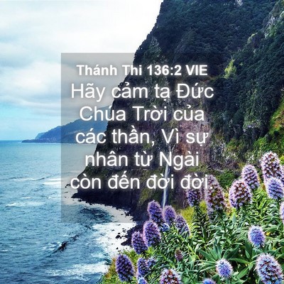 Picture 04 - Thánh Thi 136:2 VIE - Hãy cảm tạ Đức Chúa Trời của các - Bible Verse Picture