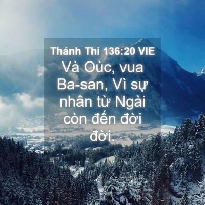 Picture 04 - Thánh Thi 136:20 VIE - Và Oùc, vua Ba-san, Vì sự nhân từ Ngài - Bible Verse Picture