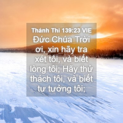 Picture 04 - Thánh Thi 139:23 VIE - Đức Chúa Trời ơi, xin hãy tra xét tôi, - Bible Verse Picture