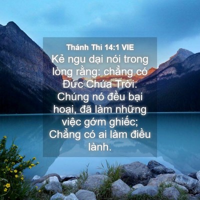 Picture 04 - Thánh Thi 14:1 VIE - Kẻ ngu dại nói trong lòng rằng: chẳng - Bible Verse Picture