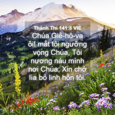 Picture 04 - Thánh Thi 141:8 VIE - Chúa Giê-hô-va ôi! mắt tôi ngưỡng - Bible Verse Picture