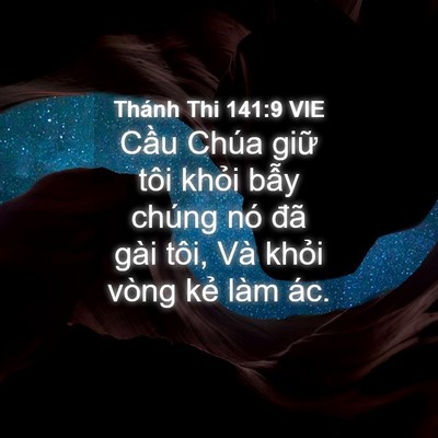 Picture 04 - Thánh Thi 141:9 VIE - Cầu Chúa giữ tôi khỏi bẫy chúng nó - Bible Verse Picture