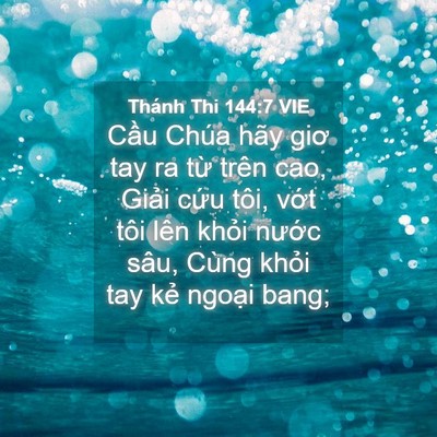 Picture 04 - Thánh Thi 144:7 VIE - Cầu Chúa hãy giơ tay ra từ trên cao, - Bible Verse Picture