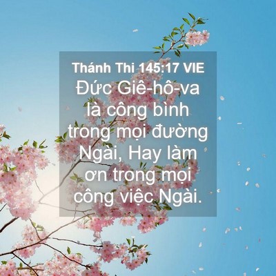 Picture 04 - Thánh Thi 145:17 VIE - Đức Giê-hô-va là công bình trong mọi - Bible Verse Picture