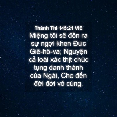 Picture 04 - Thánh Thi 145:21 VIE - Miệng tôi sẽ đồn ra sự ngợi khen - Bible Verse Picture
