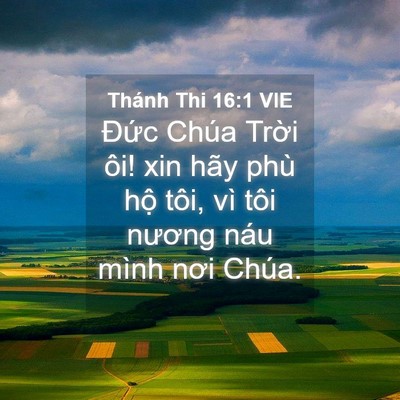 Picture 04 - Thánh Thi 16:1 VIE - Đức Chúa Trời ôi! xin hãy phù hộ tôi, - Bible Verse Picture