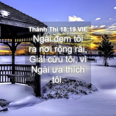 Picture 04 - Thánh Thi 18:19 VIE - Ngài đem tôi ra nơi rộng rãi, Giải cứu - Bible Verse Picture