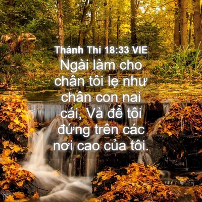 Picture 04 - Thánh Thi 18:33 VIE - Ngài làm cho chân tôi lẹ như chân con nai - Bible Verse Picture