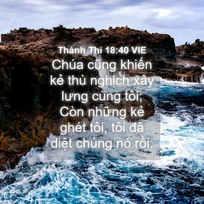 Picture 04 - Thánh Thi 18:40 VIE - Chúa cũng khiến kẻ thù nghịch xây lưng - Bible Verse Picture