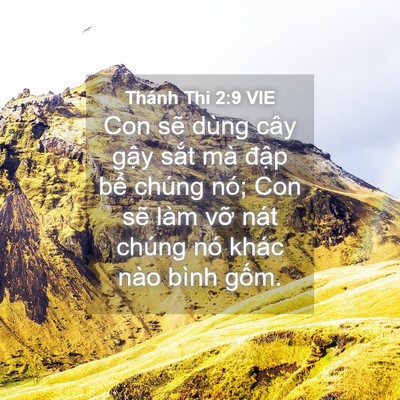 Picture 04 - Thánh Thi 2:9 VIE - Con sẽ dùng cây gậy sắt mà đập bể - Bible Verse Picture