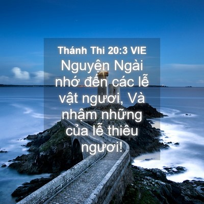Picture 04 - Thánh Thi 20:3 VIE - Nguyện Ngài nhớ đến các lễ vật - Bible Verse Picture