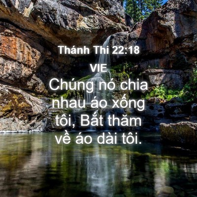 Picture 04 - Thánh Thi 22:18 VIE - Chúng nó chia nhau áo xống tôi, Bắt thăm - Bible Verse Picture