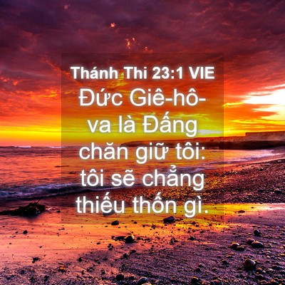 Picture 04 - Thánh Thi 23:1 VIE - Đức Giê-hô-va là Đấng chăn giữ tôi: - Bible Verse Picture