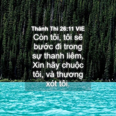 Picture 04 - Thánh Thi 26:11 VIE - Còn tôi, tôi sẽ bước đi trong sự thanh - Bible Verse Picture