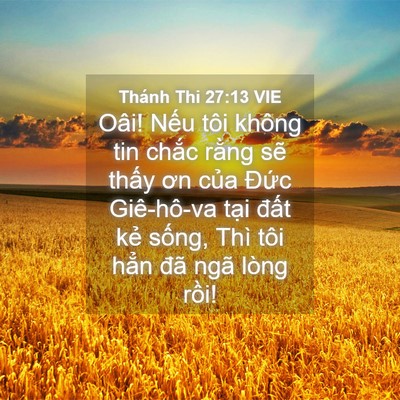 Picture 04 - Thánh Thi 27:13 VIE - Oâi! Nếu tôi không tin chắc rằng sẽ - Bible Verse Picture
