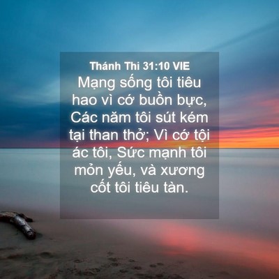 Picture 04 - Thánh Thi 31:10 VIE - Mạng sống tôi tiêu hao vì cớ buồn - Bible Verse Picture