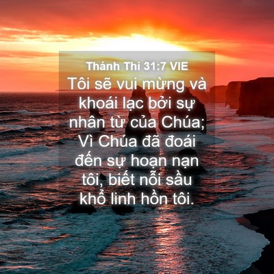 Picture 04 - Thánh Thi 31:7 VIE - Tôi sẽ vui mừng và khoái lạc bởi sự - Bible Verse Picture