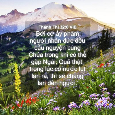 Picture 04 - Thánh Thi 32:6 VIE - Bởi cớ ấy phàm người nhân đức - Bible Verse Picture