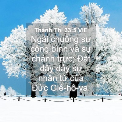 Picture 04 - Thánh Thi 33:5 VIE - Ngài chuộng sự công bình và sự chánh - Bible Verse Picture