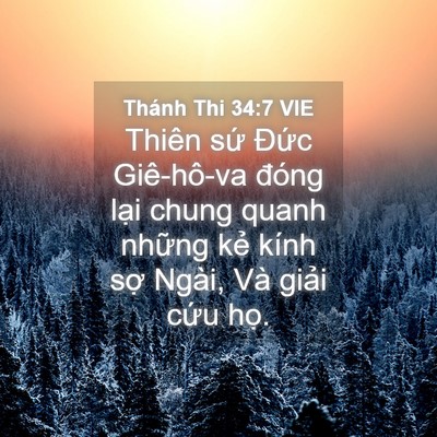 Picture 04 - Thánh Thi 34:7 VIE - Thiên sứ Đức Giê-hô-va đóng lại chung - Bible Verse Picture