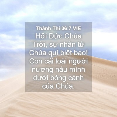 Picture 04 - Thánh Thi 36:7 VIE - Hỡi Đức Chúa Trời, sự nhân từ Chúa - Bible Verse Picture