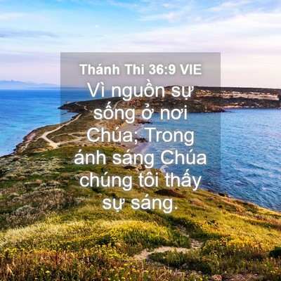 Picture 04 - Thánh Thi 36:9 VIE - Vì nguồn sự sống ở nơi Chúa; Trong - Bible Verse Picture